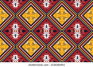 Diseño de patrones geométricos de etnias teóricas. Diseño para fondo, papel pintado, tela, ropa, pañuelo, pañuelo, alfombra. Antecedentes abstractos. colorido motivo boho sobre fondo azul. 