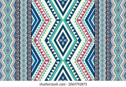 Geometric ethnic oriental abstract seamless pattern. Traditional tribal vector Design for background, carpet, wallpaper, clothing, wrapping, Batik, fabric, sarong, illustration embroidery style.