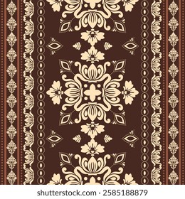 Geometric ethnic oriental
brown seamless pattern traditional design for background,Capet,clothing,fabric,wallpaper,wrapping, Vector illustration abstract style