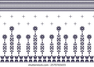 Geometric ethnic oriental details ikat seamless pattern traditional Design for background,carpet,wallpaper,clothing,wrapping,Batik,fabric,Vector illustration embroidery style. Beautiful clothing.