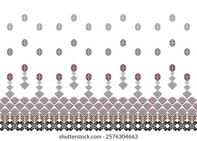 Geometric ethnic oriental details ikat seamless pattern traditional Design for background,carpet,wallpaper,clothing,wrapping,Batik,fabric,Vector illustration embroidery style. Cloth fabric pattern.