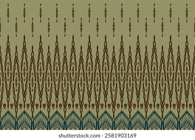 Geometric ethnic oriental details ikat seamless pattern traditional Design for background,carpet,wallpaper,clothing,wrapping,Batik,fabric,Vector illustration embroidery style. Cloth fabric pattern.