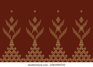 Geometric ethnic oriental details ikat seamless pattern traditional Design for background,carpet,wallpaper,clothing,wrapping,Batik,fabric,Vector illustration embroidery style. Cloth fabric pattern.