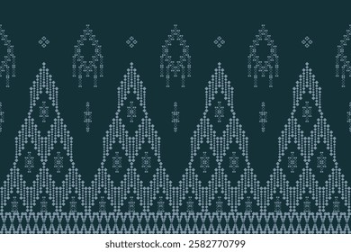 Geometric ethnic oriental details ikat seamless pattern traditional Design for background,carpet,wallpaper,clothing,wrapping,Batik,fabric,Vector illustration embroidery style. Cloth fabric pattern.