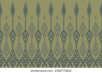 Geometric ethnic oriental details ikat seamless pattern traditional Design for background,carpet,wallpaper,clothing,wrapping,Batik,fabric,Vector illustration embroidery style. Cloth fabric pattern.