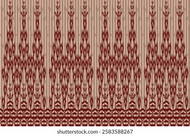 Geometric ethnic oriental details ikat seamless pattern traditional Design for background,carpet,wallpaper,clothing,wrapping,Batik,fabric,Vector illustration embroidery style. Beautiful fabric cloth.