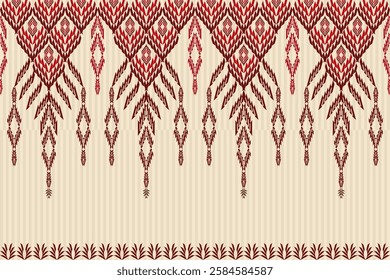 Geometric ethnic oriental details ikat seamless pattern traditional Design for background,carpet,wallpaper,clothing,wrapping,Batik,fabric,Vector illustration embroidery style. Cloth fabric pattern.