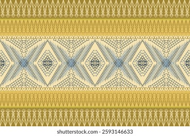 Geometric ethnic oriental details ikat seamless pattern traditional Design for background,carpet,wallpaper,clothing,wrapping,Batik,fabric,Vector illustration embroidery style. 