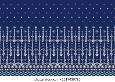 Geometric ethnic oriental details ikat seamless pattern traditional Design for background,carpet,wallpaper,clothing,wrapping,Batik,fabric,Vector illustration embroidery style.Beautiful fabric pattern.