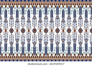 Geometric ethnic oriental details ikat seamless pattern traditional Design for background,carpet,wallpaper,clothing,wrapping,Batik,fabric,Vector illustration embroidery style. Ethnic fabric patterns.