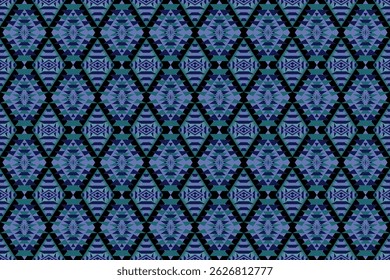 Geometric ethnic oriental details ikat seamless pattern traditional Design for background,carpet,wallpaper,clothing,wrapping,Batik,fabric,Vector illustration embroidery style.Geometric ethnic fabric.