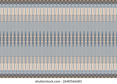 Geometric ethnic oriental details ikat seamless pattern traditional Design for background,carpet,wallpaper,clothing,wrapping,Batik,fabric,Vector illustration embroidery style. Cloth textiles pattern.