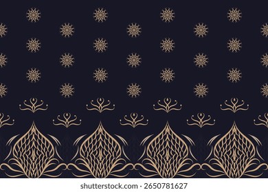 Geometric ethnic oriental details ikat seamless pattern traditional Design for background,carpet,wallpaper,clothing,wrapping,Batik,fabric,Vector illustration embroidery style.Beautiful sarong fabric.