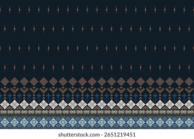 Geometric ethnic oriental details ikat seamless pattern traditional Design for background,carpet,wallpaper,clothing,wrapping,Batik,fabric,Vector illustration embroidery style. Geometric fabric sarong.
