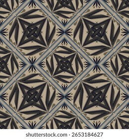 Detalhes étnicos orientais geométricos ikat padrão sem costura tradicional Design para fundo, tapete, papel de parede, roupas, envoltório, Batik, tecido, Vetor ilustração bordado style.Cloth tecido Marrocos.