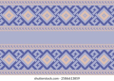 Geometric ethnic oriental embroidery pattern.Floral cross stitch design.Aztec style.background vector illustration.Design for texture,fabric,cloting,carpet,knitewar,curtains,wrapping,batik,scarf