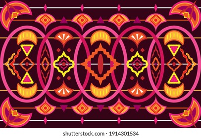 Geometric ethnic oriental Fabric pattern background. Design for carpet, wallpaper, clothing, wrapping, batik style EP.7.Used for decoration on textiles, garments, scarves, bags, shoes or other work.