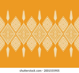 Geometric ethnic oriental fabric pattern traditional on earthtone background.