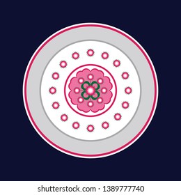 Geometric ethnic oriental floral pattern traditional Design for background,carpet,wallpaper,clothing,wrapping,Batik,fabric,dish,Vector illustration.embroidery style.