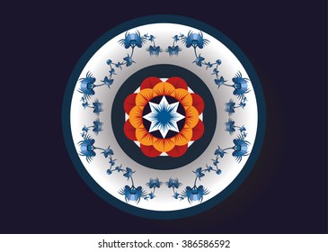Geometric ethnic oriental floral pattern traditional Design for background,carpet,wallpaper,clothing,wrapping,Batik,fabric,Vector illustration.embroidery style.