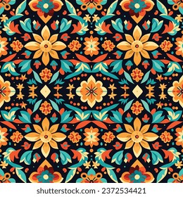Geometric ethnic oriental floral seamless pattern traditional Design for background