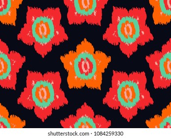 Geometric ethnic oriental ikat pattern. For background, textile, carpet, wallpaper, surface clothing, wrapping, batik, fabric. Traditional seamless tribal print.