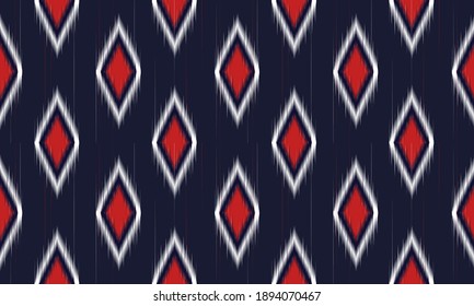 Patrón geométrico étnico oriental ikat tradicional Diseño para fondo, alfombra, papel pintado, ropa, envoltura,Batik,tela, ilustración vectorial.estilo bordado.