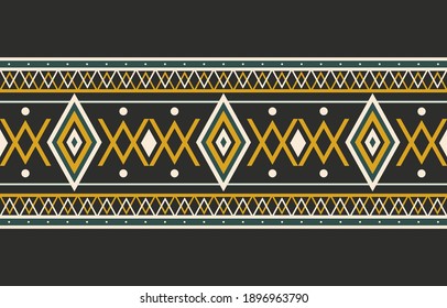 Geometric ethnic oriental ikat pattern traditional Design for background,carpet,wallpaper,clothing,wrapping,fabric,Vector illustration.