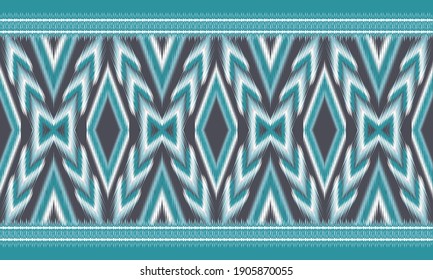 Geometric ethnic oriental ikat pattern traditional Design for background,carpet,wallpaper,clothing,wrapping,Batik,fabric,Vector illustration.embroidery style.