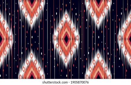 Geometric ethnic oriental ikat pattern traditional Design for background,carpet,wallpaper,clothing,wrapping,Batik,fabric,Vector illustration.embroidery style.