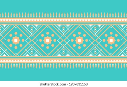 Geometric ethnic oriental ikat pattern traditional Design for background,carpet,wallpaper,clothing,wrapping,fabric,Vector illustration.