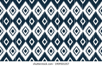 Geometric ethnic oriental ikat pattern traditional Design for background,carpet,wallpaper,clothing,wrapping,Batik,fabric,Vector illustration.embroidery style.