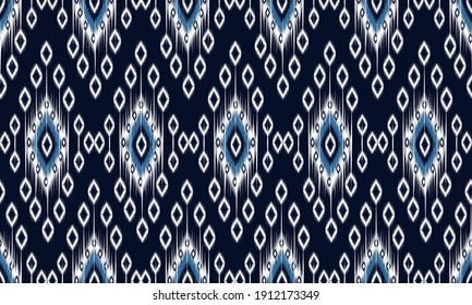 Geometric ethnic oriental ikat pattern traditional Design for background,carpet,wallpaper,clothing,wrapping,Batik,fabric,Vector illustration.embroidery style.