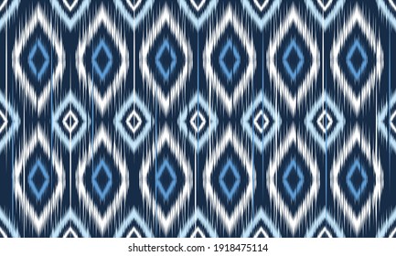 Patrón geométrico étnico oriental ikat tradicional Diseño para fondo, alfombra, papel pintado, ropa, envoltura,Batik,tela,Ilustración vectorial.estilo bordado.