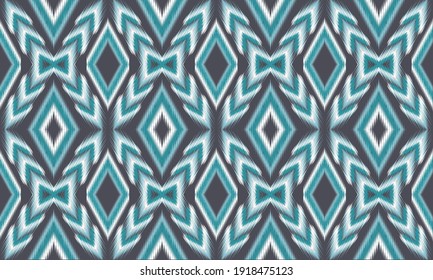 Geometric ethnic oriental ikat pattern traditional Design for background,carpet,wallpaper,clothing,wrapping,Batik,fabric,Vector illustration.embroidery style.