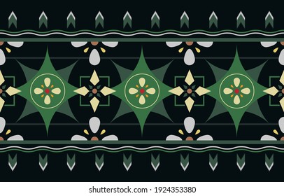 Geometric ethnic oriental ikat pattern traditional Design for background,carpet,wallpaper,clothing,wrapping,fabric,Vector illustration.