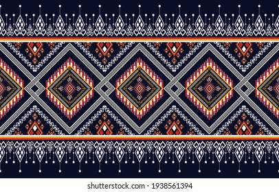 Geometric ethnic oriental ikat pattern traditional Design for background,carpet,wallpaper,clothing,wrapping,batic,fabric,vector illustraion. Abstract ethnic geometric pattern design for background 