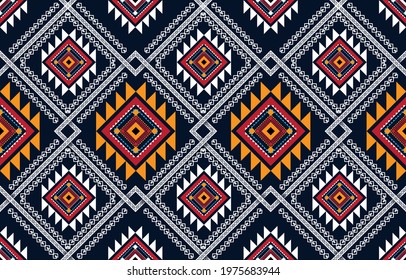 Geometric ethnic oriental ikat pattern traditional Design for background,carpet,wallpaper,clothing,wrapping,batic,fabric,vector illustraion. Abstract ethnic geometric pattern design for background