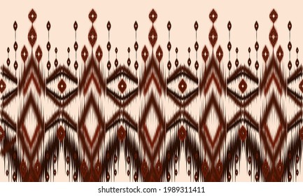 Geometric ethnic oriental ikat pattern traditional Design for background,carpet,wallpaper,clothing,wrapping,Batik,fabric,Vector illustration.embroidery style.