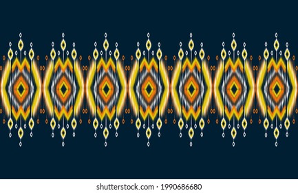 Geometric ethnic oriental ikat pattern traditional Design for background,carpet,wallpaper,clothing,wrapping,Batik,fabric,Vector illustration.embroidery style.