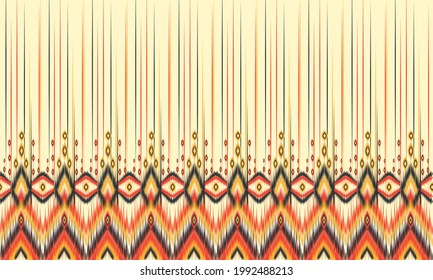 Geometric ethnic oriental ikat pattern traditional Design for background,carpet,wallpaper,clothing,wrapping,Batik,fabric,Vector illustration.embroidery style.