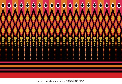 Geometric ethnic oriental ikat pattern traditional Design for background,carpet,wallpaper,clothing,wrapping,batic,fabric,vector illustration.embroidery style.