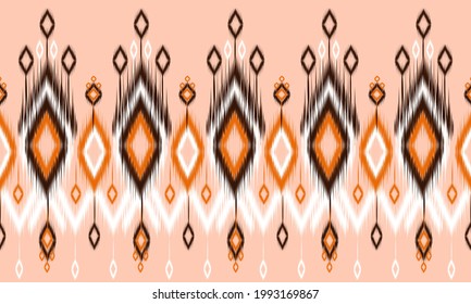 Geometric ethnic oriental ikat pattern traditional Design for background,carpet,wallpaper,clothing,wrapping,Batik,fabric,Vector illustration.embroidery style.