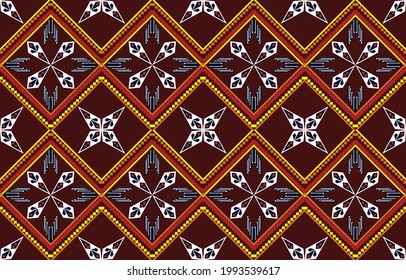 Patrón geométrico étnico oriental ikat tradicional Diseño para fondo, alfombra, papel pintado, ropa, envoltura, bático, tela, ilustración vectorial.estilo bordado.