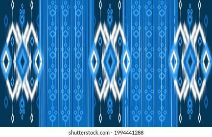 Geometric ethnic oriental ikat pattern traditional Design for background,carpet,wallpaper,clothing,wrapping,Batik,fabric,Vector illustration.embroidery style.