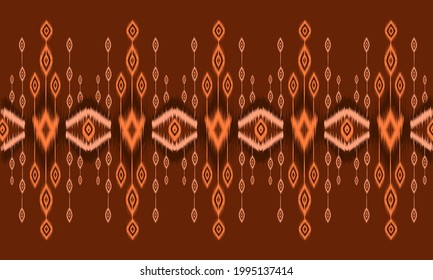 Geometric ethnic oriental ikat pattern traditional Design for background,carpet,wallpaper,clothing,wrapping,Batik,fabric,Vector illustration.embroidery style.