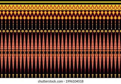Patrón geométrico étnico oriental ikat tradicional Diseño para fondo, alfombra, batic, tela, ilustración vectorial.estilo bordado.
