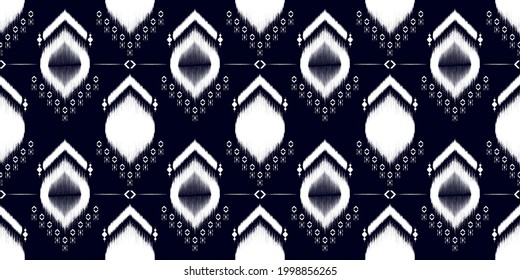 Diseño tradicional geométrico étnico oriental de ikat para fondo, alfombra, papel pintado, ropa, envoltura, batik, tela, ilustración vectorial.estilo bordado.