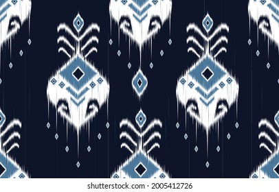 Geometric ethnic oriental ikat pattern traditional Design for background,wallpaper,textile, carpet,wrapping,clothing,Batik, fabric.Traditional ethnic folk motif. Vector illustration. embroidery style