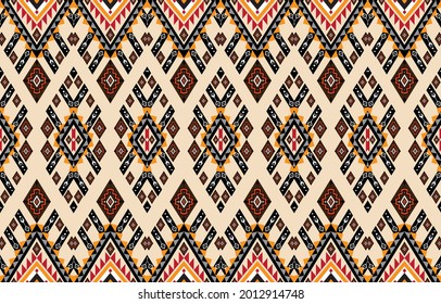 Patrón geométrico étnico oriental ikat tradicional Diseño para el fondo,
alfombra, papel pintado, ropa, envoltura,Batik,tela,Ilustración vectorial.estilo bordado.Indio, escandinavo, gitano, mexicano